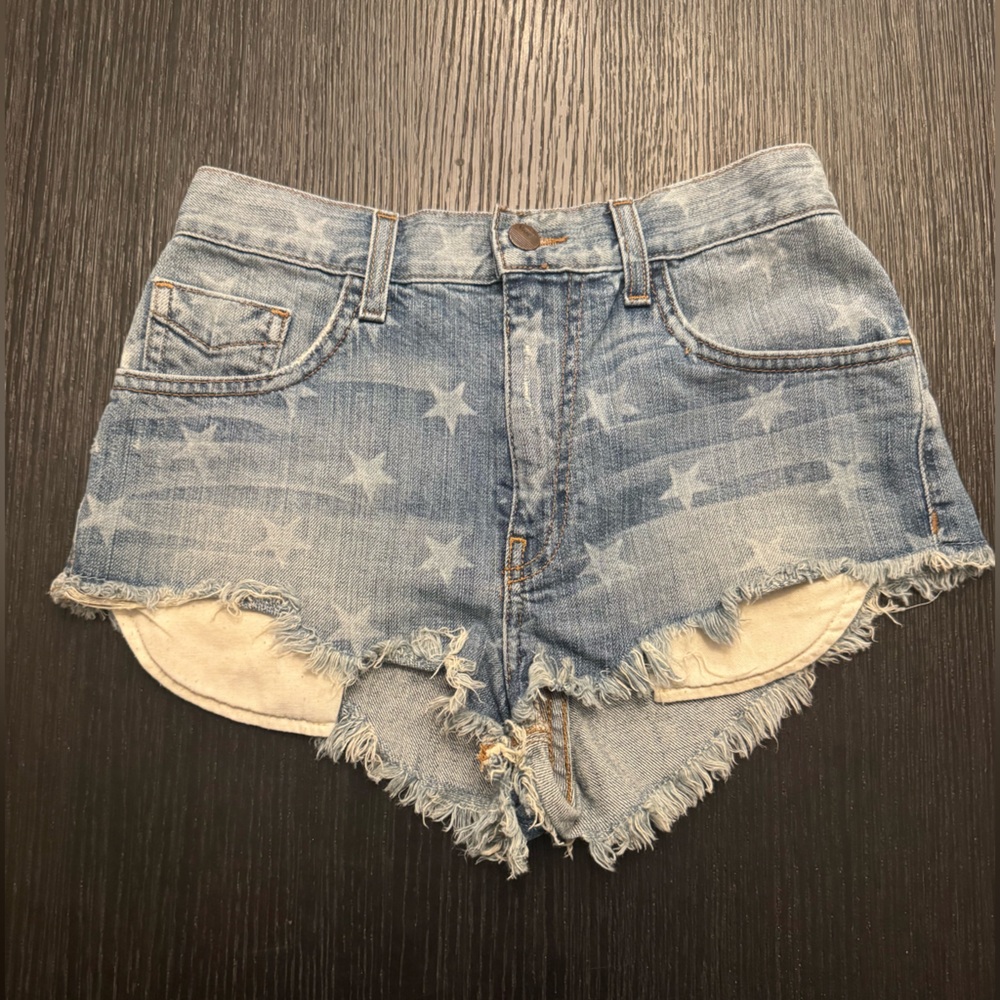 Vans Blue Star-Patterned Jean Shorts